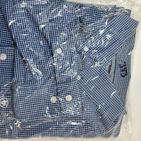 Ariat Pro Series Fitted Long Sleeve Blue Plaid Button down Shirt Men Large - Picture 11 of 11